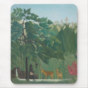 Der Wasserfall von Henri Rousseau, Vintage Kunst Mousepad