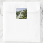 Der Wasserfall von Tivoli, 1785 Quadratischer Aufkleber (Tasche)