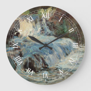 Der Wasserfall von Twachtman, Vintager Impressioni Große Wanduhr