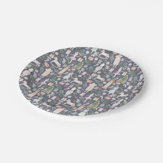 Der Wasserfarbenurlaub Nutcracker Pappteller (Schrägansicht)