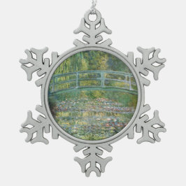 Der Wasserhühnerteich | Vintage französische Maler Schneeflocken Zinn-Ornament