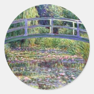 Der Wasserlily-Teich von Claude Monet Runder Aufkleber