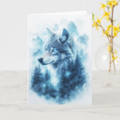 Der Watchful Wolf in Mattierten Spitzen Karte (Gelbe Blume)