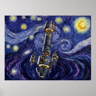 Der Watchtower Sternenhimmel Weltraumstation Poster