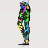 Der Watercolor, abstrakt, malen Spritzer, das Neon Leggings (Links)