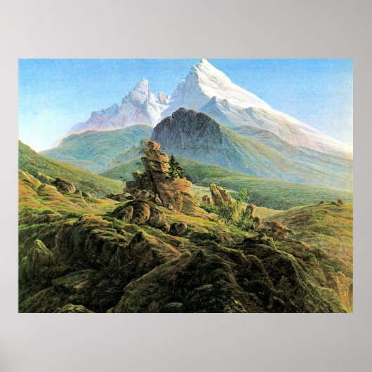 Der Watzmann, die Kunst von Caspar David Friedrich Poster (Vorne)
