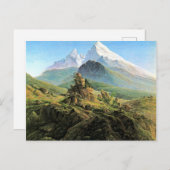 Der Watzmann, die Kunst von Caspar David Friedrich Postkarte (Vorne/Hinten)
