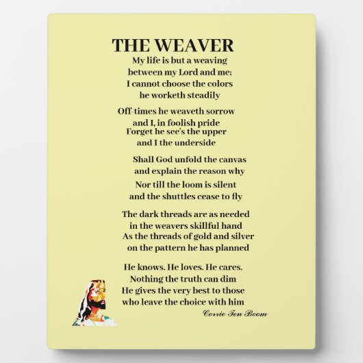 DER WEAVER POEM FOTOPLATTE (Vorderseite)