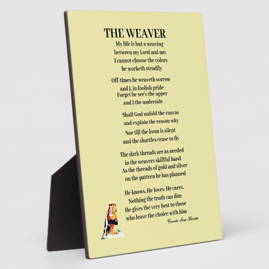 DER WEAVER POEM FOTOPLATTE (Seite)