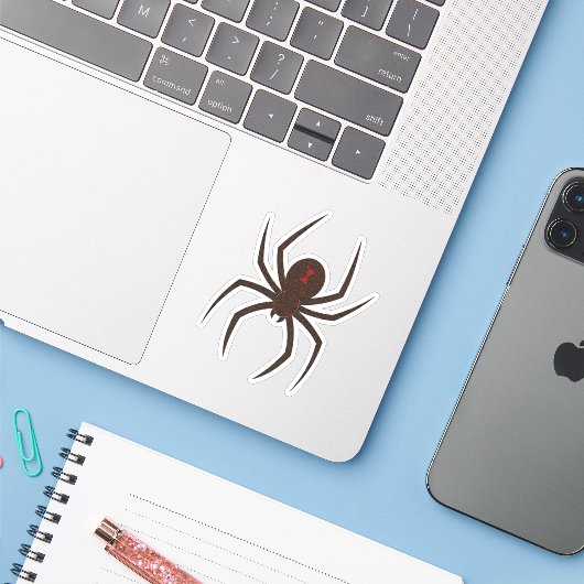Der Webkonturaufkleber der Spinne Aufkleber (Laptop mit iPhone)