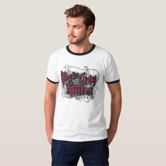 Der Wecker T der magischen Stadt-Kätzchen-Männer T-Shirt (Vorne ganz)