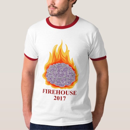 Der Wecker-T-Shirt 2017 lodernder Gehirn-Männer T-Shirt (Vorderseite)