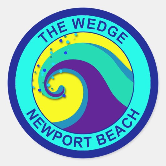 Der Wedge, Newport Beach Runder Aufkleber (Vorderseite)