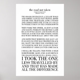 Der Weg, den Robert Frost nicht eingeschlagen hat Poster