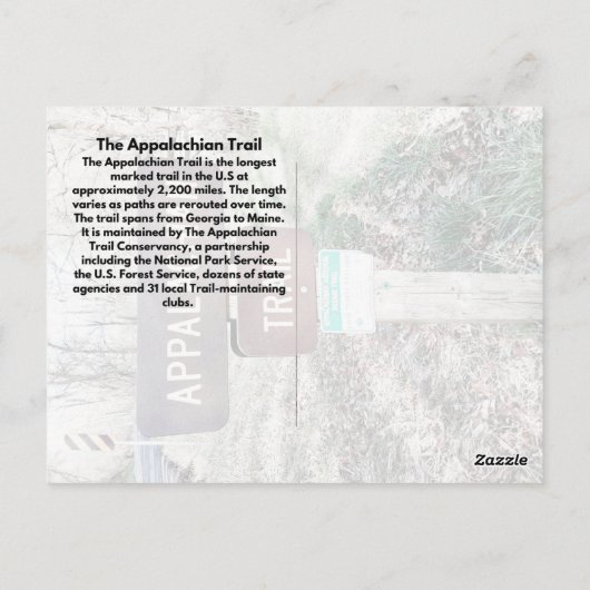 Der Weg der Appalachen Postkarte (Rückseite)