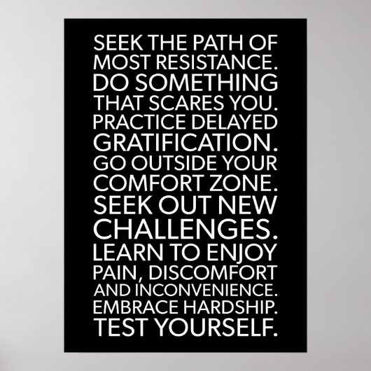Der Weg der meisten Widerstände - Motivierend Poster (Vorne)