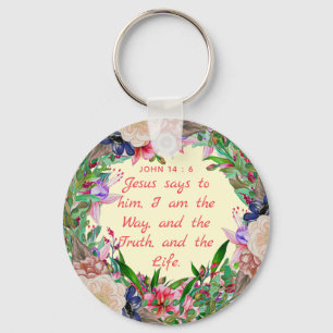 Der Weg, die Wahrheit und das Leben - Button-Schlü Schlüsselanhänger
