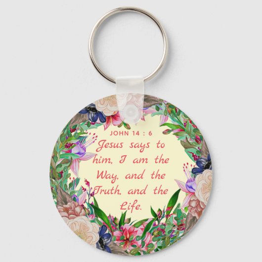 Der Weg, die Wahrheit und das Leben - Button-Schlü Schlüsselanhänger (Vorderseite)