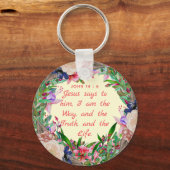 Der Weg, die Wahrheit und das Leben - Button-Schlü Schlüsselanhänger (Vorderseite)