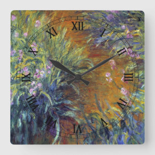 Der Weg durch die Iren von Claude Monet Quadratische Wanduhr