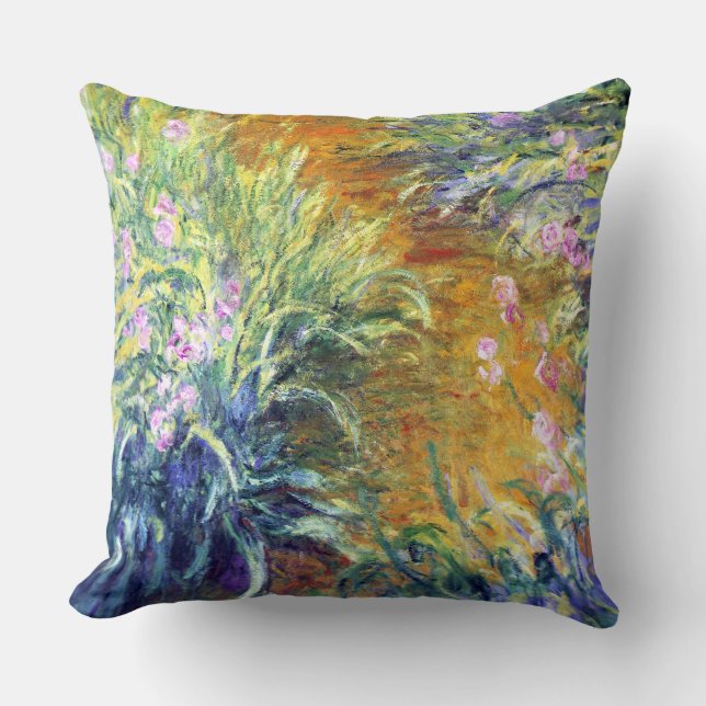 Der Weg durch die Iris Claude Monet Kunstkunst Kissen (Vorderseite)