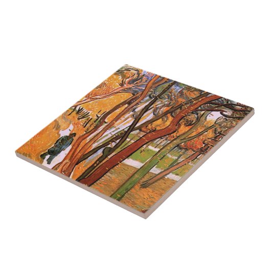 Der Weg: Fallende Blätter von Vincent van Gogh Fliese (Seite)