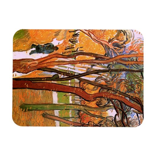 Der Weg: Fallende Blätter von Vincent van Gogh Magnet (Horizontal)