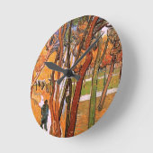 Der Weg: Fallende Blätter von Vincent van Gogh Runde Wanduhr (Winkel)