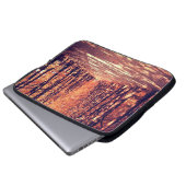 Der Weg im Herbstwald Laptopschutzhülle (Vorne Knopf)