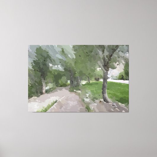 Der Weg in der Nähe des Flusses ummantelte Canvas Leinwanddruck (Vorderseite)