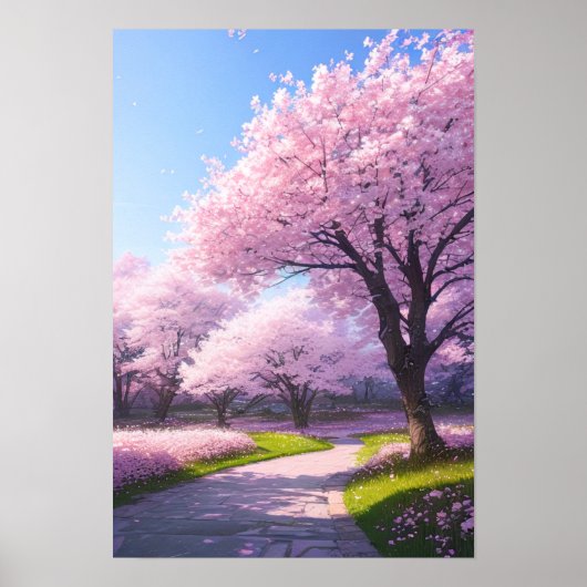 Der Weg in die Schönheit des Frühlings Poster (Vorne)