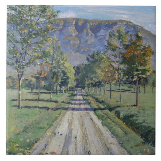 Der Weg nach Evordes (von Ferdinand Hodler) Fliese (Vorderseite)