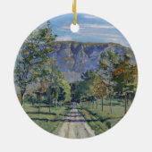Der Weg nach Evordes (von Ferdinand Hodler) Keramik Ornament (Hinten)