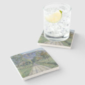 Der Weg nach Evordes (von Ferdinand Hodler) Steinuntersetzer (Seitenansicht)