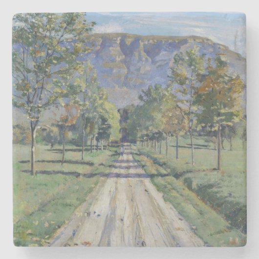 Der Weg nach Evordes (von Ferdinand Hodler) Steinuntersetzer (Vorderseite)