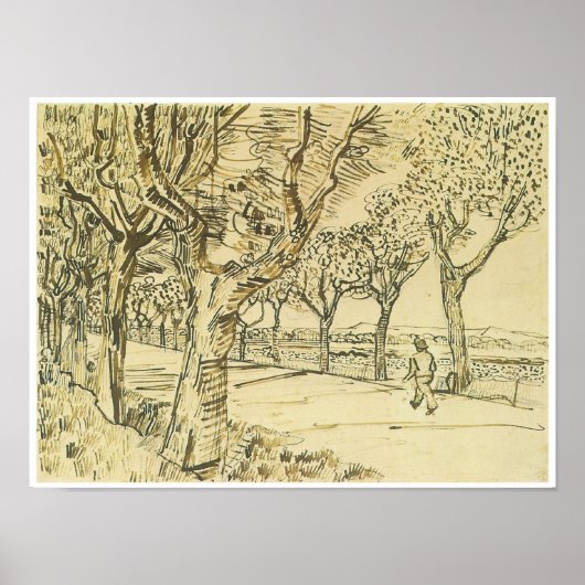 Der Weg nach Tarascon mit einem Mann zu Fuß, Van G Poster (Vorne)