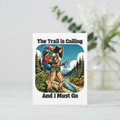Der Weg ruft und ich muss gehen Postkarte (Stehend Vorderseite)