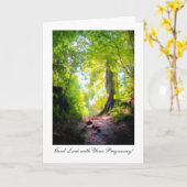 Der Weg scheint, viel Glück mit Schwangerschaft am Karte (Gelbe Blume)