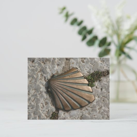 Der Weg von St. James, Scallop Route Marker Postkarte (Stehend Vorderseite)