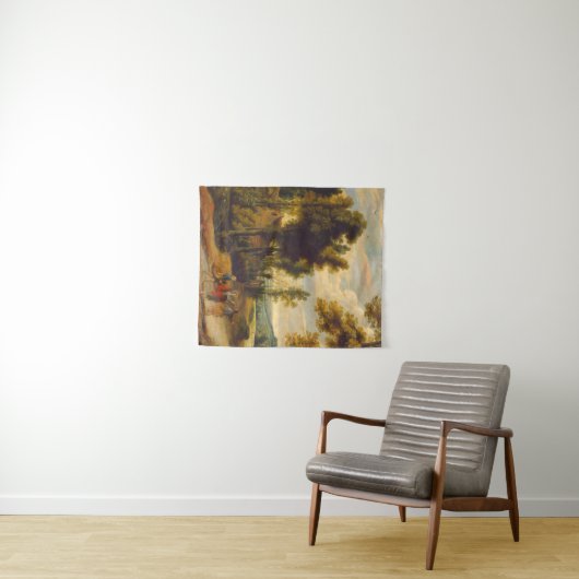 Der Weg zum Emmaus mit Christus Wandteppich (Beispiel (Horizontal))