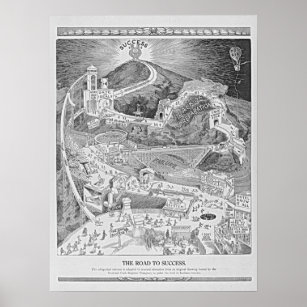 Der Weg zum Erfolg Vintag 1913 Motivierend Ill Poster