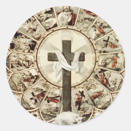 Der Weg zum Heiligen Kreuz Runder Aufkleber (Vorderseite)