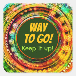 Der Weg zum Spaß farbenfrohe Schüler Lehrer Quadratischer Aufkleber