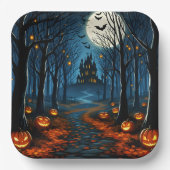 Der Weg zum Spukwald - Halloween Pappteller (Vorderseite)