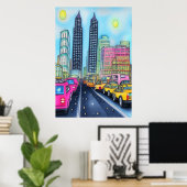 Der Weg zur Hauptstadt | AI Art Poster (Heimbüro)