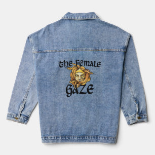 Der weibliche Blick Medusa Schlangen Feministische Jeansjacke