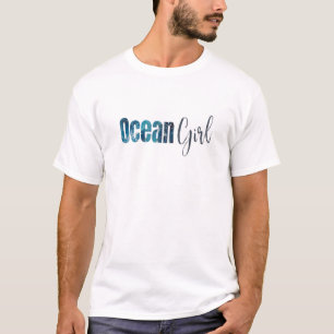 Der weibliche Ozean Girl Earth Day Muttermeer Rett T-Shirt