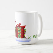 Der weihnachtliche Whimsey-INDIVIDUELLE NAME des W Kaffeetasse (VorderseiteRechts)