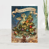 Der Weihnachtsabend eines Drachen Feiertagskarte (Vorderseite)