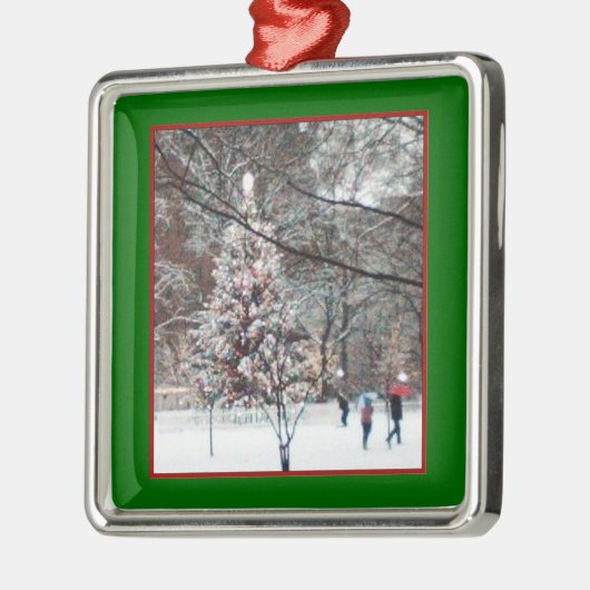 'Der Weihnachtsbaum' Silbernes Ornament (Links)